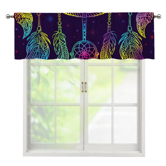 Rainbow Native Dream Catcher Print Window Valance