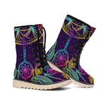 Rainbow Native Dream Catcher Print Winter Boots