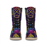Rainbow Native Dream Catcher Print Winter Boots