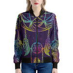 Rainbow Native Dream Catcher Print Women's Bomber Jacket