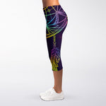 Rainbow Native Dream Catcher Print Women's Capri Leggings