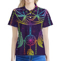 Rainbow Native Dream Catcher Print Women's Polo Shirt