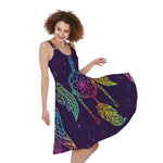Rainbow Native Dream Catcher Print Women's Sleeveless Dress