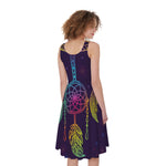 Rainbow Native Dream Catcher Print Women's Sleeveless Dress
