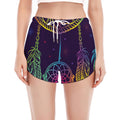 Rainbow Native Dream Catcher Print Women's Split Running Shorts