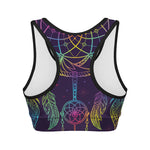 Rainbow Native Dream Catcher Print Women's Sports Bra