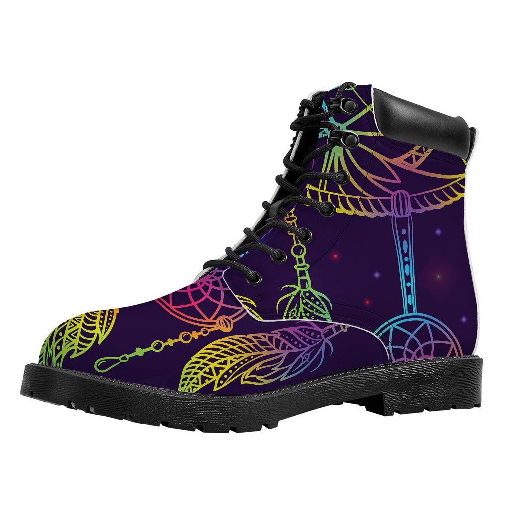 Rainbow Native Dream Catcher Print Work Boots