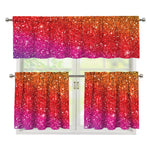 Rainbow (NOT Real) Glitter Artwork Print 3 Piece Kitchen Curtains