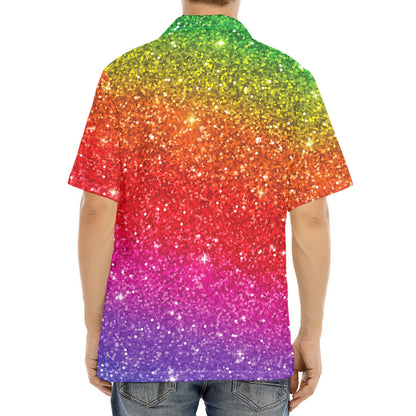 Rainbow (NOT Real) Glitter Artwork Print Aloha Shirt