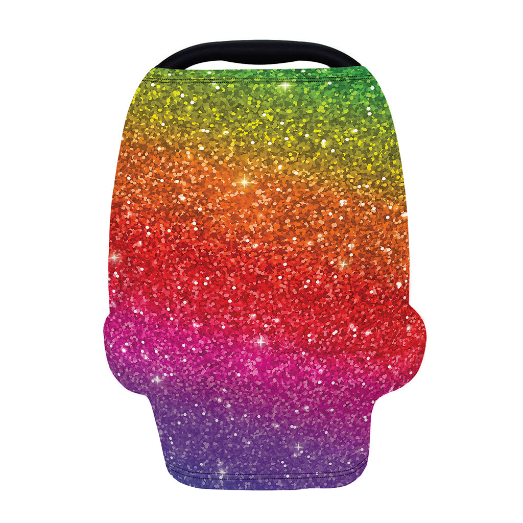 Rainbow (NOT Real) Glitter Artwork Print Baby Seat Cover