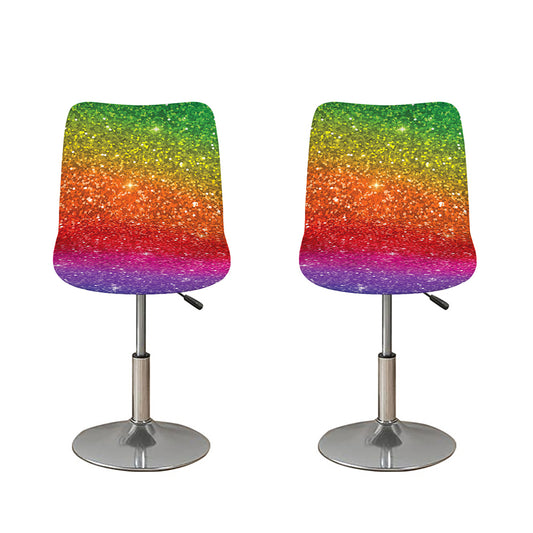 Rainbow (NOT Real) Glitter Artwork Print Bar Stool Covers