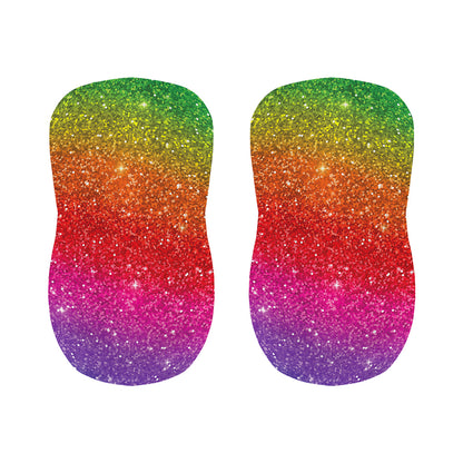 Rainbow (NOT Real) Glitter Artwork Print Bar Stool Covers