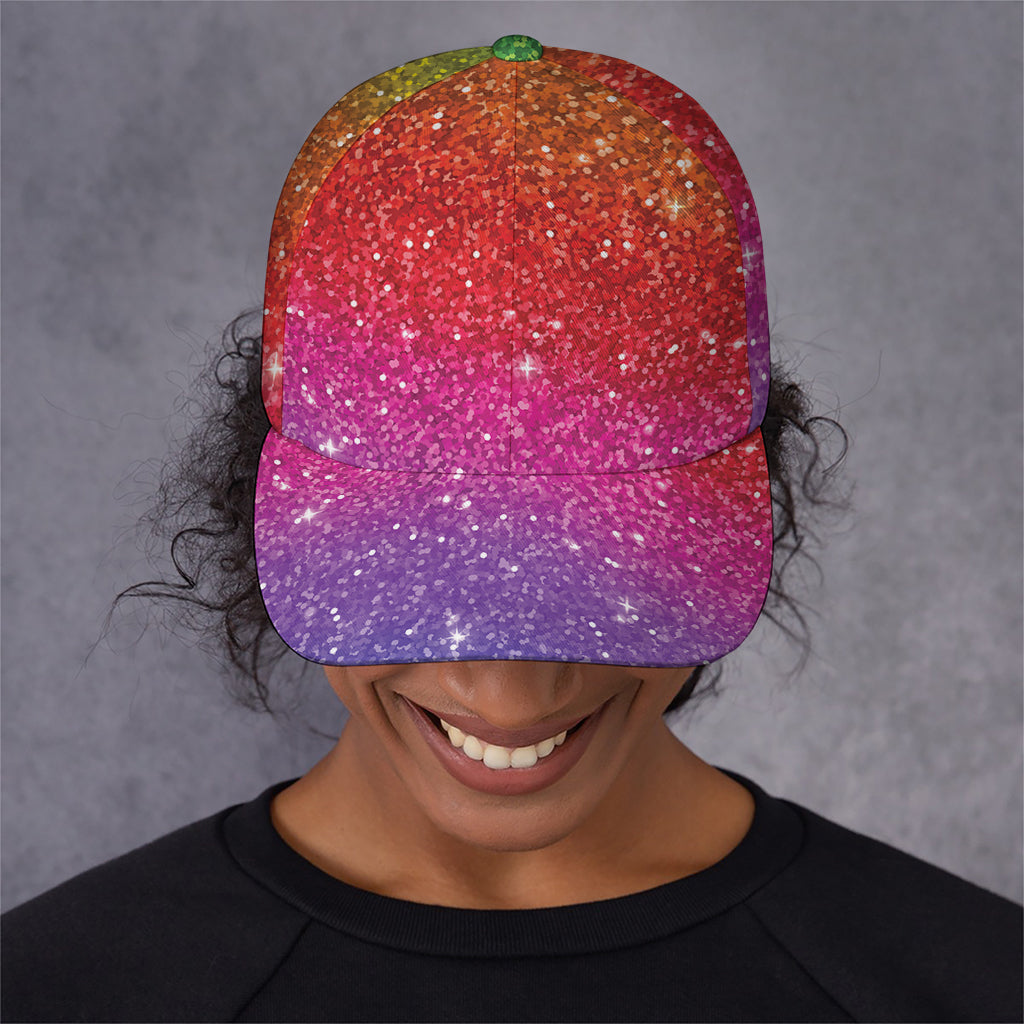 Rainbow (NOT Real) Glitter Artwork Print Baseball Cap