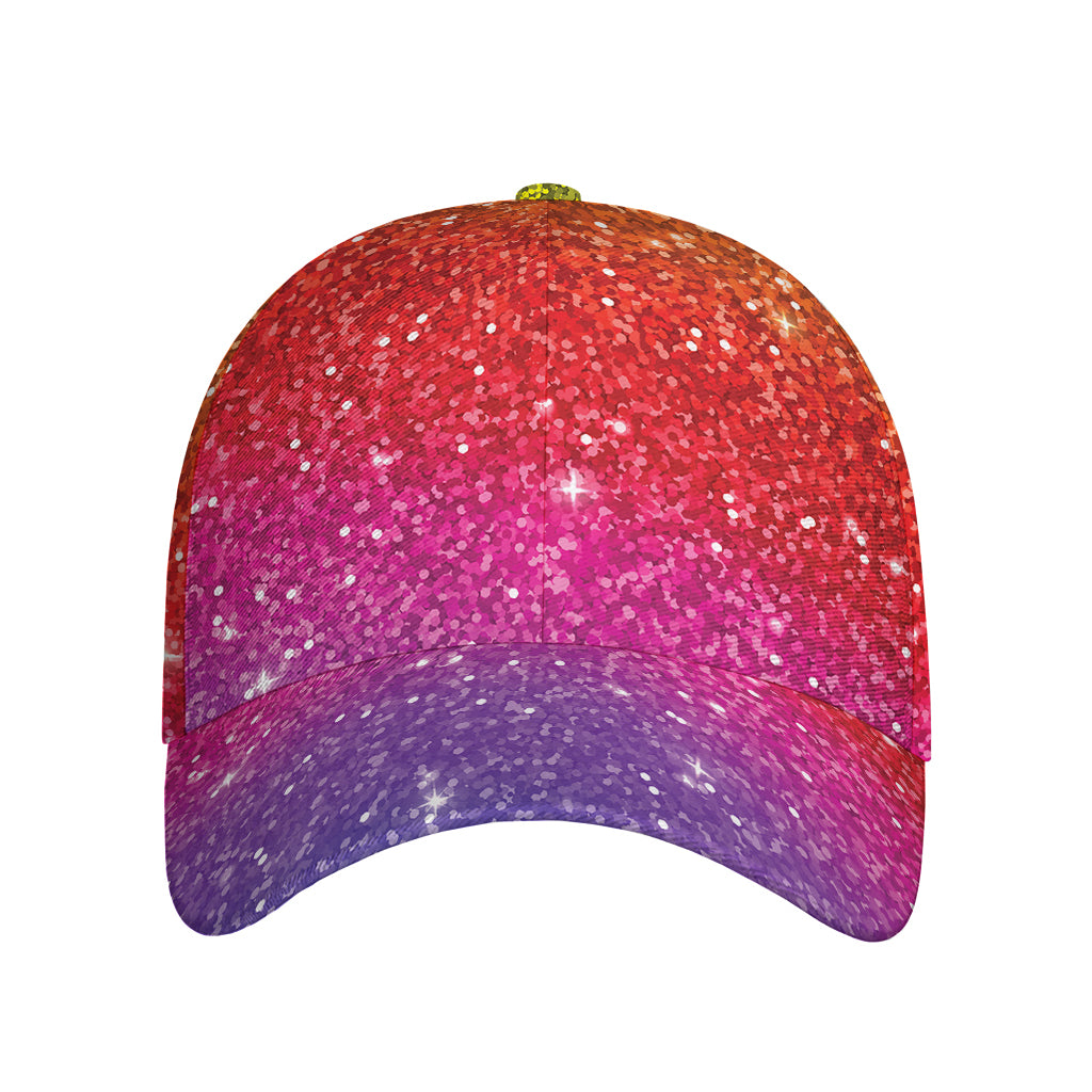Rainbow (NOT Real) Glitter Artwork Print Baseball Cap