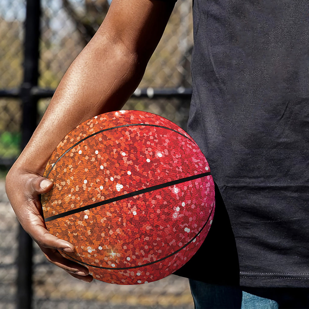 Rainbow (NOT Real) Glitter Artwork Print Basketball