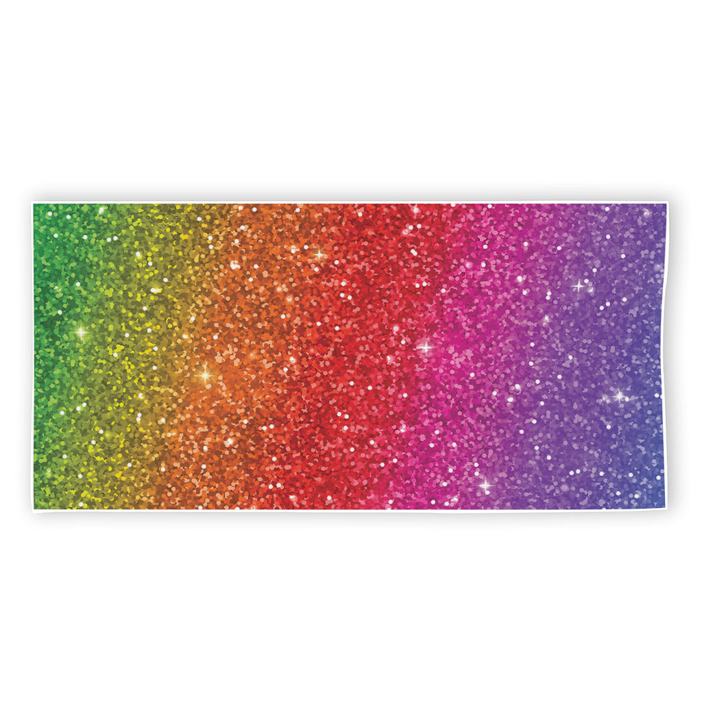 Rainbow (NOT Real) Glitter Artwork Print Beach Towel