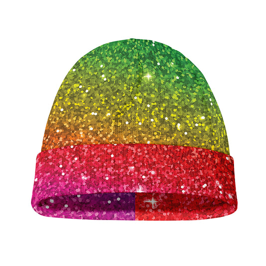 Rainbow (NOT Real) Glitter Artwork Print Beanie