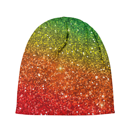 Rainbow (NOT Real) Glitter Artwork Print Beanie