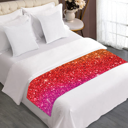 Rainbow (NOT Real) Glitter Artwork Print Bed Runner