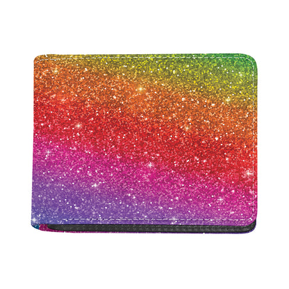 Rainbow (NOT Real) Glitter Artwork Print Bifold Wallet