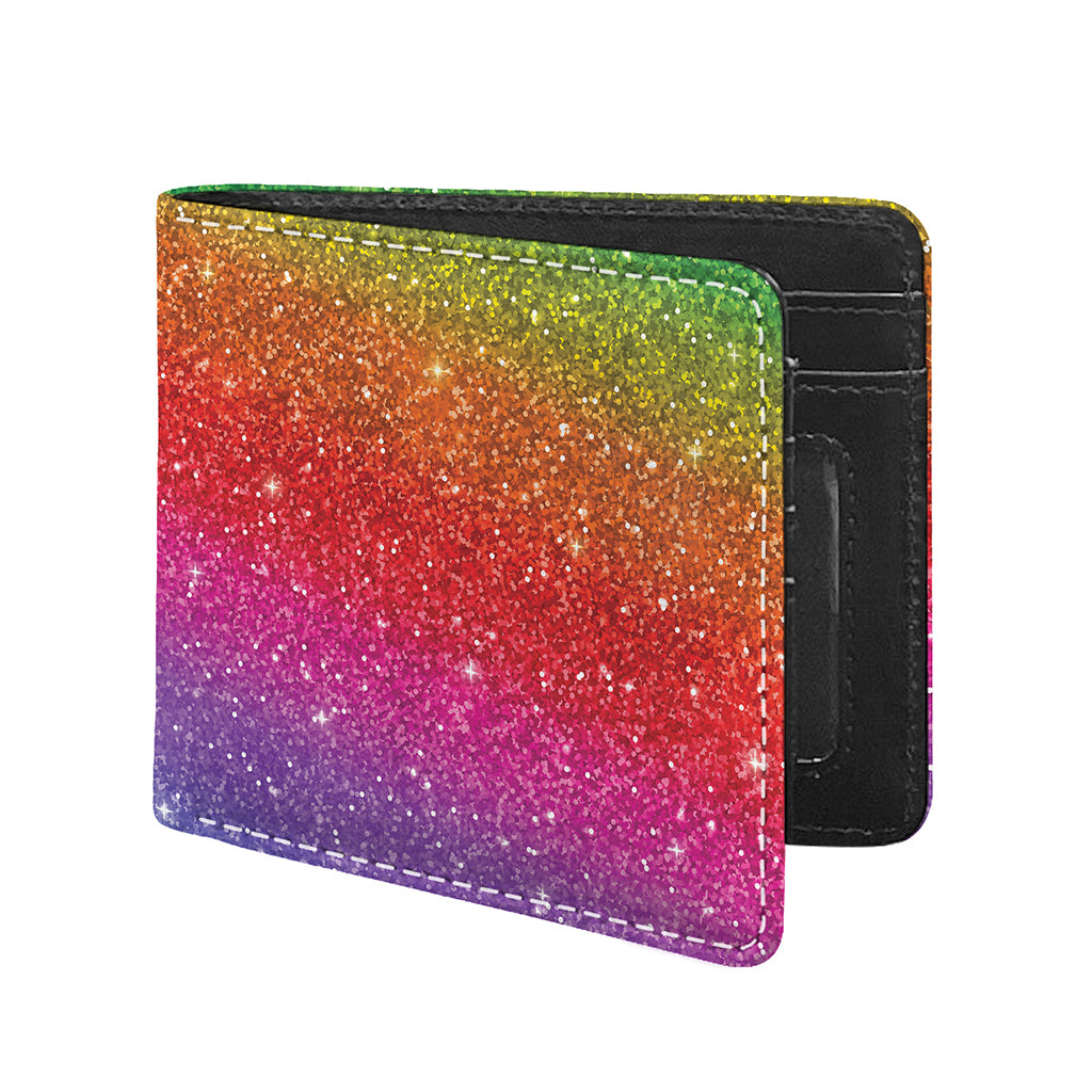 Rainbow (NOT Real) Glitter Artwork Print Bifold Wallet