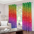 Rainbow (NOT Real) Glitter Artwork Print Dimout Grommet Curtains