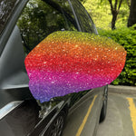 Rainbow (NOT Real) Glitter Artwork Print Car Side Mirror Covers