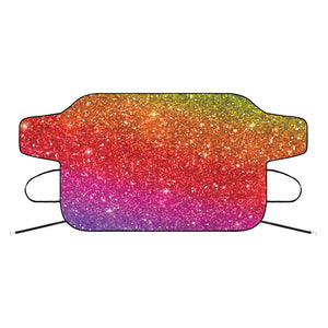 Rainbow (NOT Real) Glitter Artwork Print Car Windshield Snow Cover