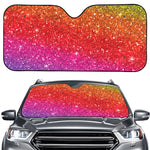 Rainbow (NOT Real) Glitter Artwork Print Car Windshield Sun Shade