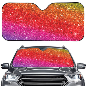 Rainbow (NOT Real) Glitter Artwork Print Car Windshield Sun Shade