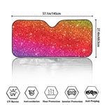 Rainbow (NOT Real) Glitter Artwork Print Car Windshield Sun Shade