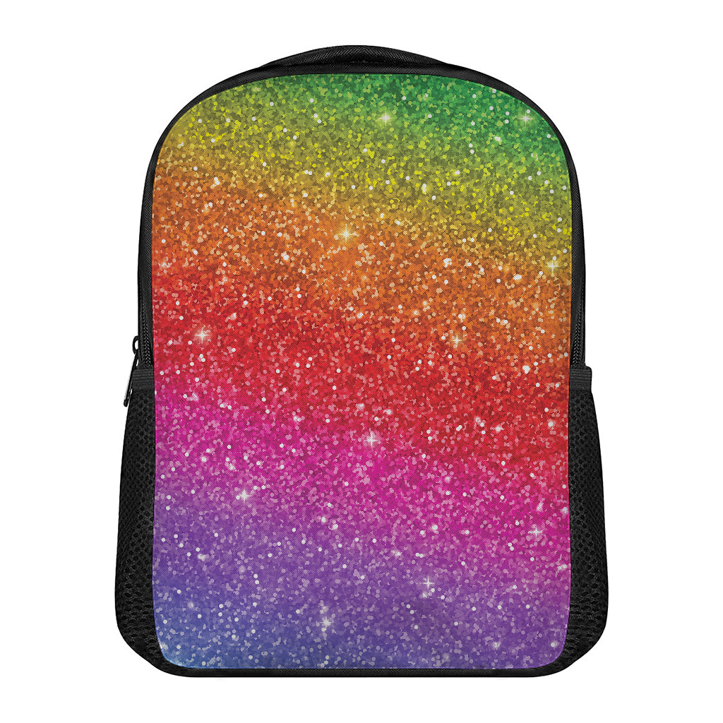Rainbow (NOT Real) Glitter Artwork Print Casual Backpack