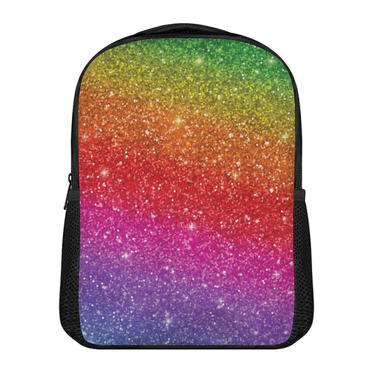 Rainbow (NOT Real) Glitter Artwork Print Casual Backpack