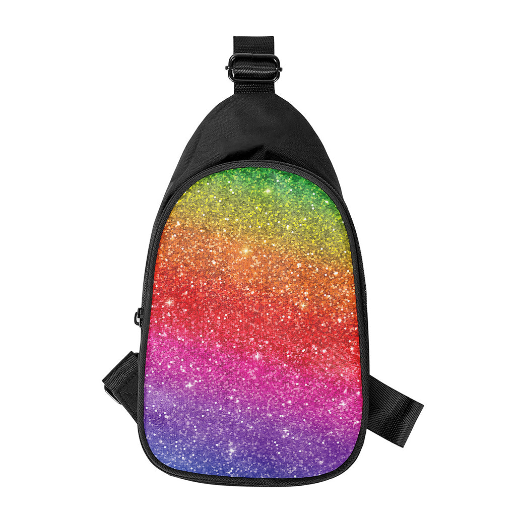 Rainbow (NOT Real) Glitter Artwork Print Chest Bag