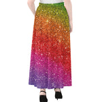 Rainbow (NOT Real) Glitter Artwork Print Chiffon Maxi Skirt