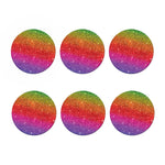 Rainbow (NOT Real) Glitter Artwork Print Coaster Set