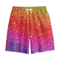 Rainbow (NOT Real) Glitter Artwork Print Cotton Shorts