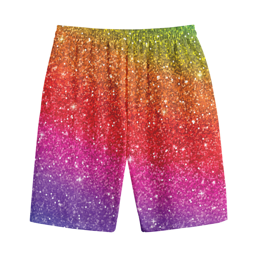 Rainbow (NOT Real) Glitter Artwork Print Cotton Shorts