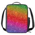Rainbow (NOT Real) Glitter Artwork Print Crossbody Lunch Bag