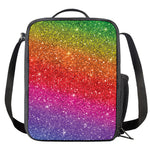 Rainbow (NOT Real) Glitter Artwork Print Crossbody Lunch Bag