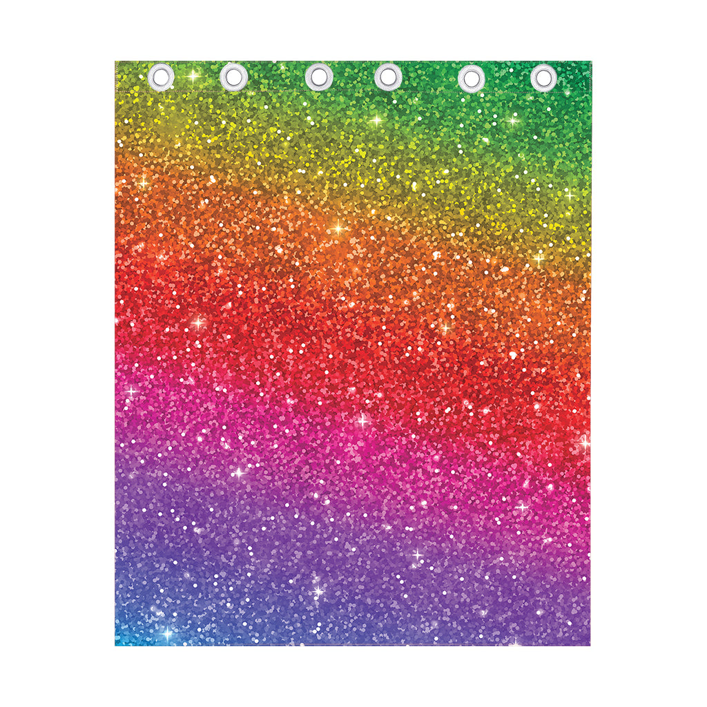 Rainbow (NOT Real) Glitter Artwork Print Curtain