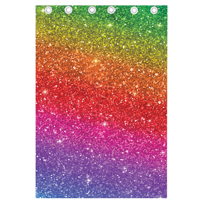 Rainbow (NOT Real) Glitter Artwork Print Curtain