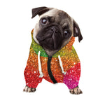 Rainbow (NOT Real) Glitter Artwork Print Dog Zip Up Hoodie