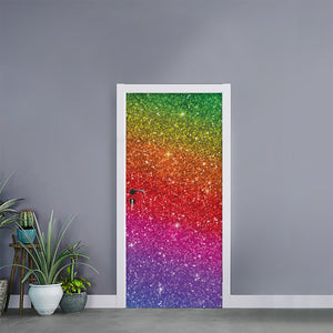 Rainbow (NOT Real) Glitter Artwork Print Door Sticker