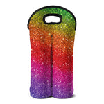 Rainbow (NOT Real) Glitter Artwork Print Double Neoprene Wine Tote