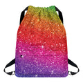 Rainbow (NOT Real) Glitter Artwork Print Drawstring Backpack