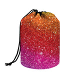 Rainbow (NOT Real) Glitter Artwork Print Drawstring Makeup Bag