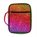 Rainbow (NOT Real) Glitter Artwork Print Front Pocket Bible Bag