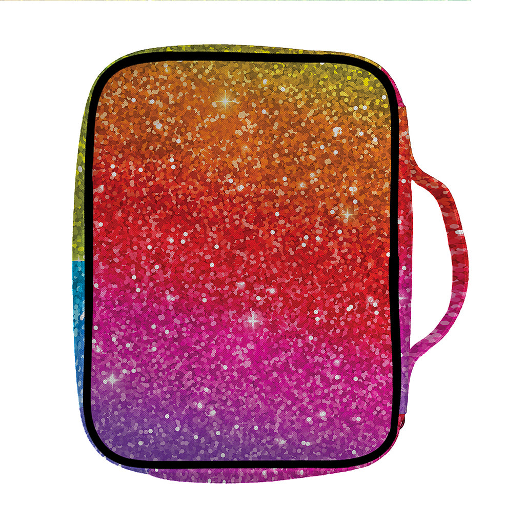 Rainbow (NOT Real) Glitter Artwork Print Front Pocket Bible Bag