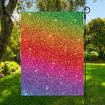 Rainbow (NOT Real) Glitter Artwork Print Garden Flag
